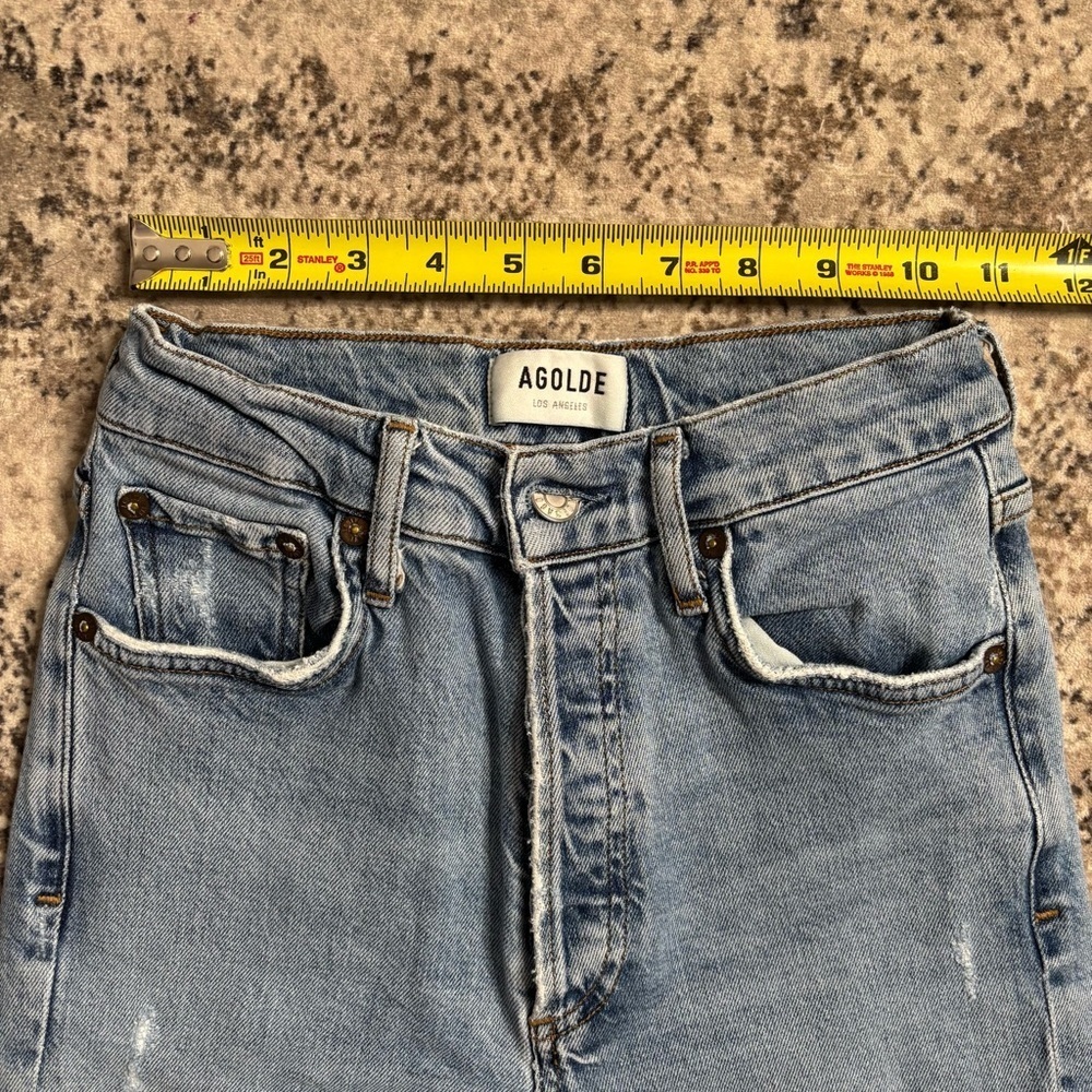 Agolde High Rise Distressed Crop Jeans Size 24 - Picture 3 of 7